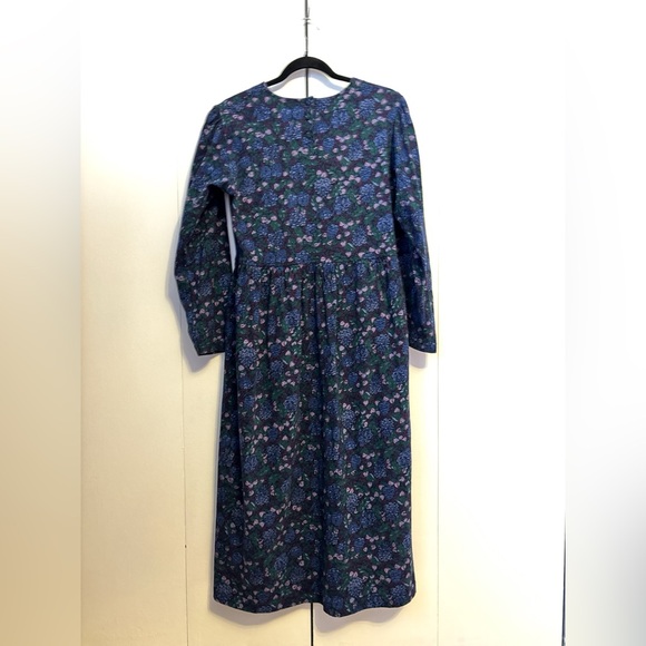 Vintage Laura Ashley Purple and Green Floral Midi Dress - Picture 3 of 7